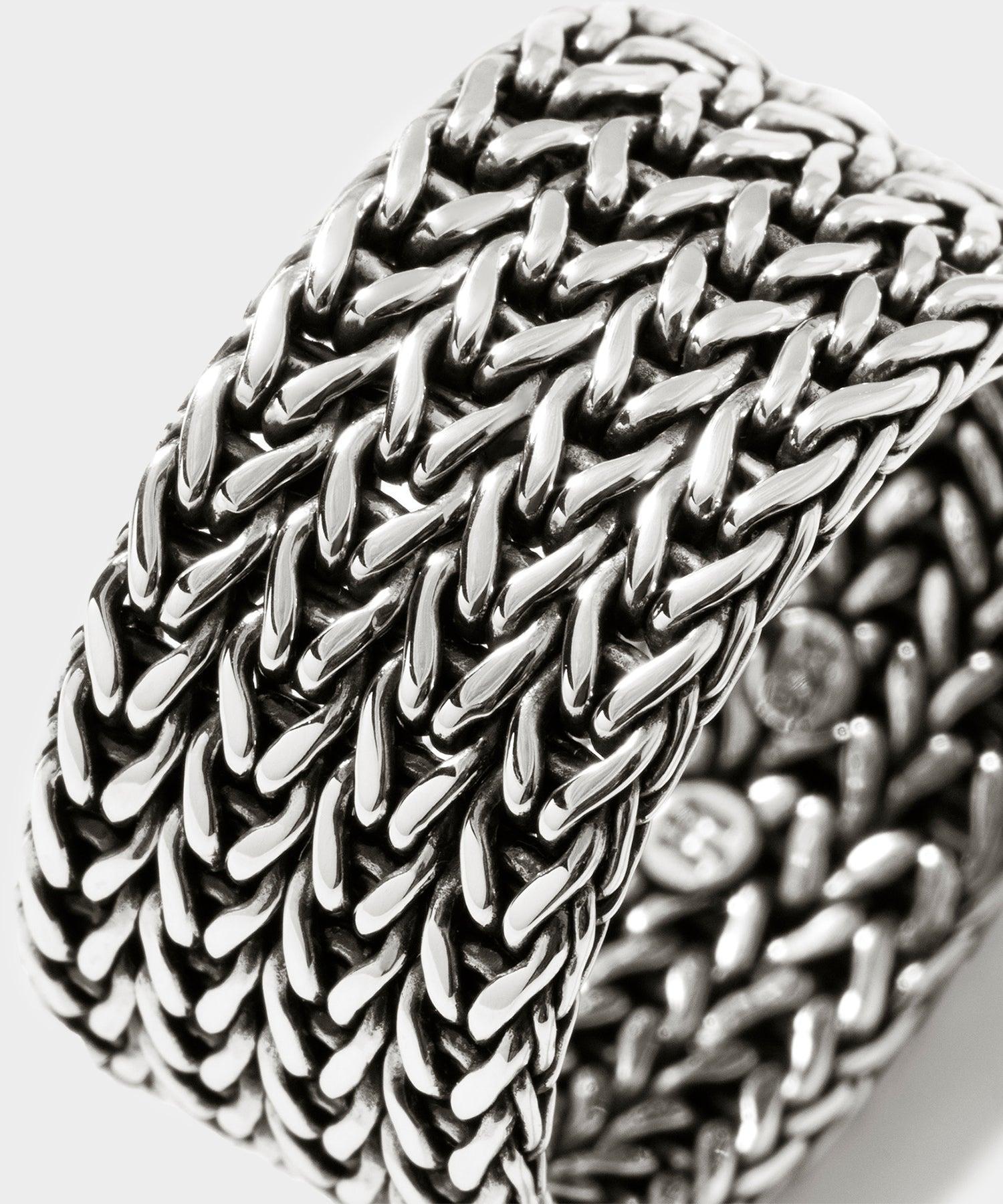 John Hardy Sterling Silver Rata Chain Wide Band Ring Product Image
