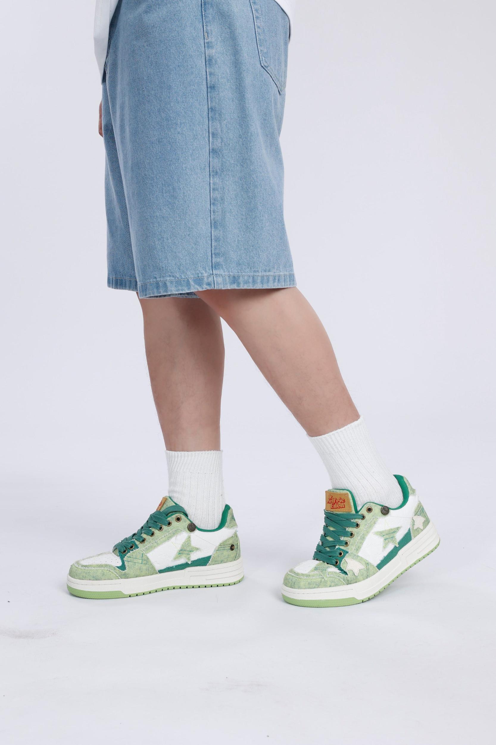 Starry Climb Stars Casual All-Match Denim Skate Shoes Product Image