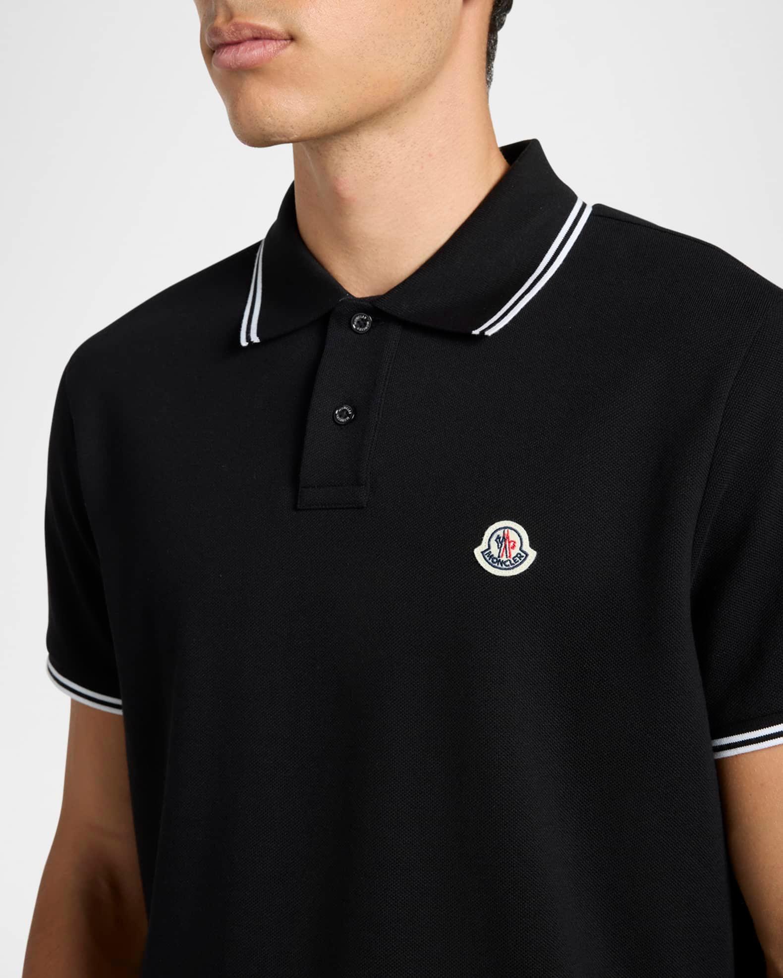 Men's Pique Polo Shirt with Stripe Collar Product Image