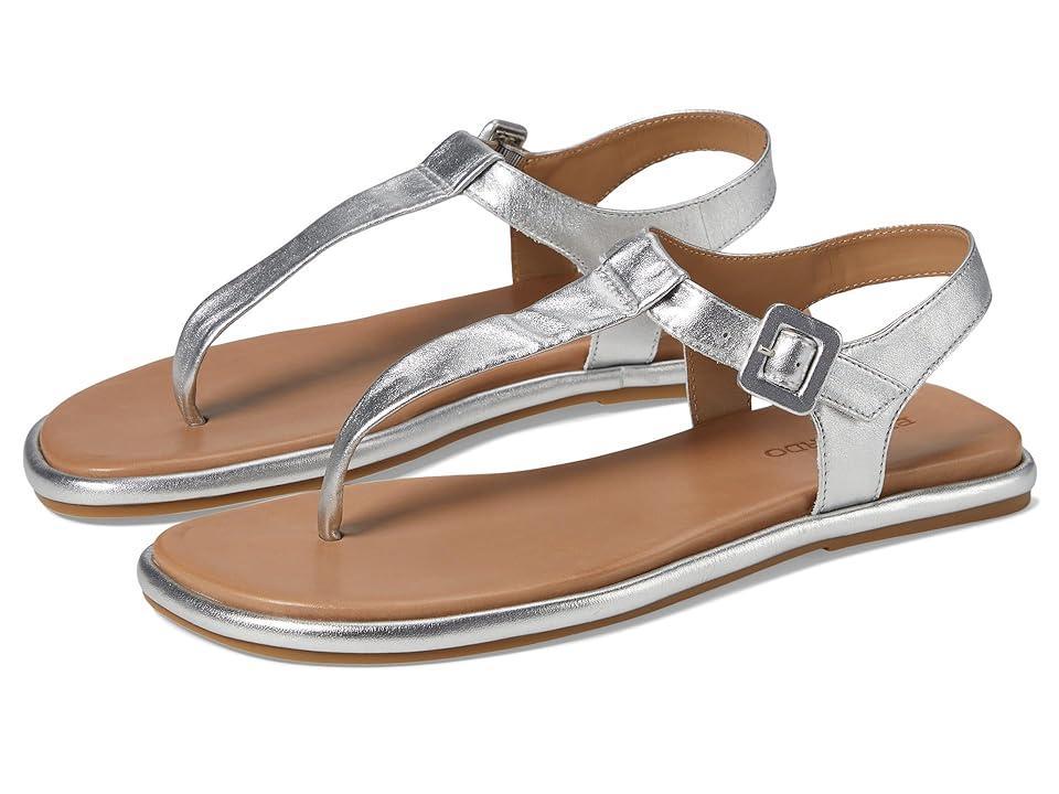 Metallic Leather Thong Ankle-Strap Sandals Product Image