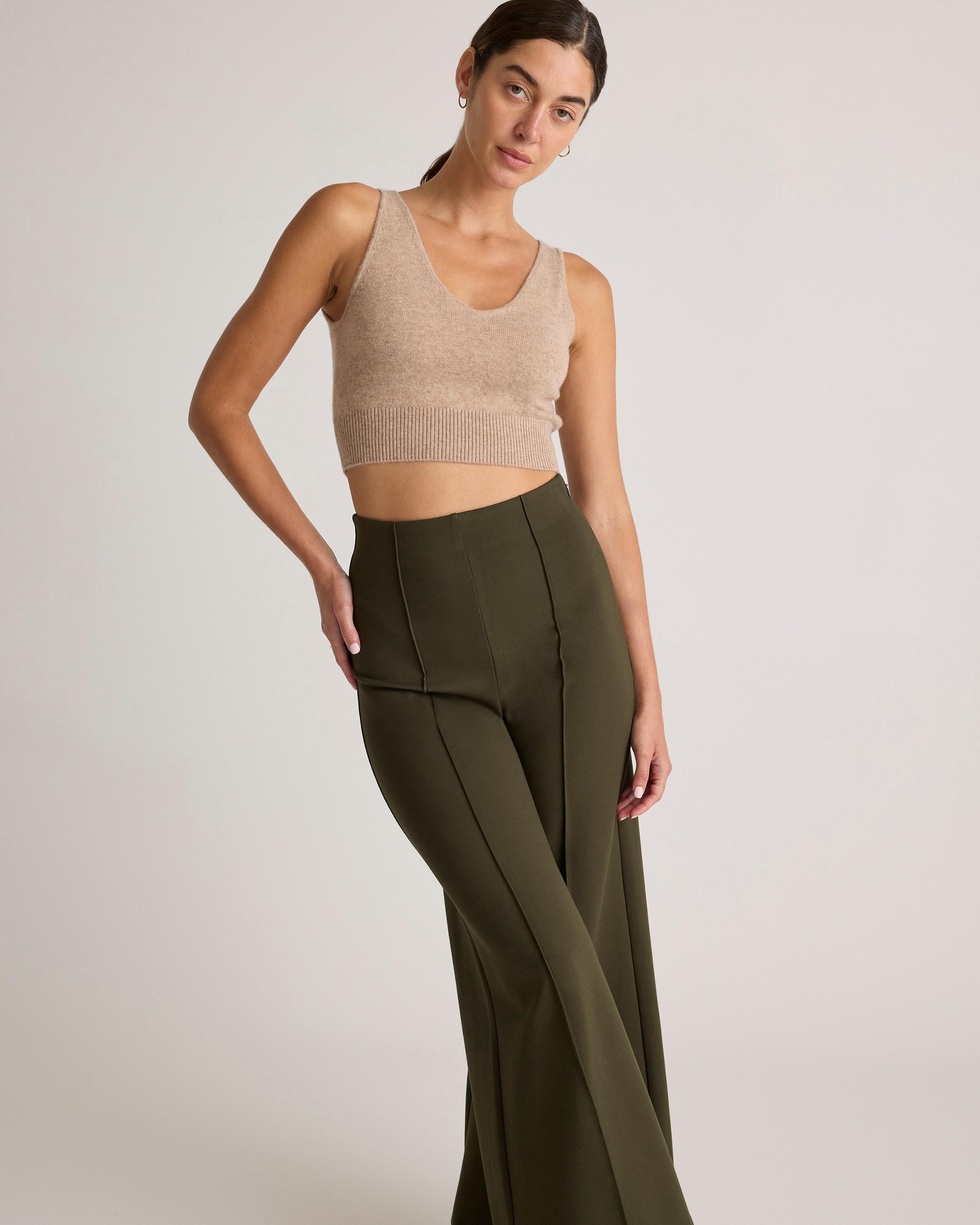 Quince | Women's Ultra-Stretch Ponte Super Wide Leg Ankle Pants Size XS, Rayon Product Image