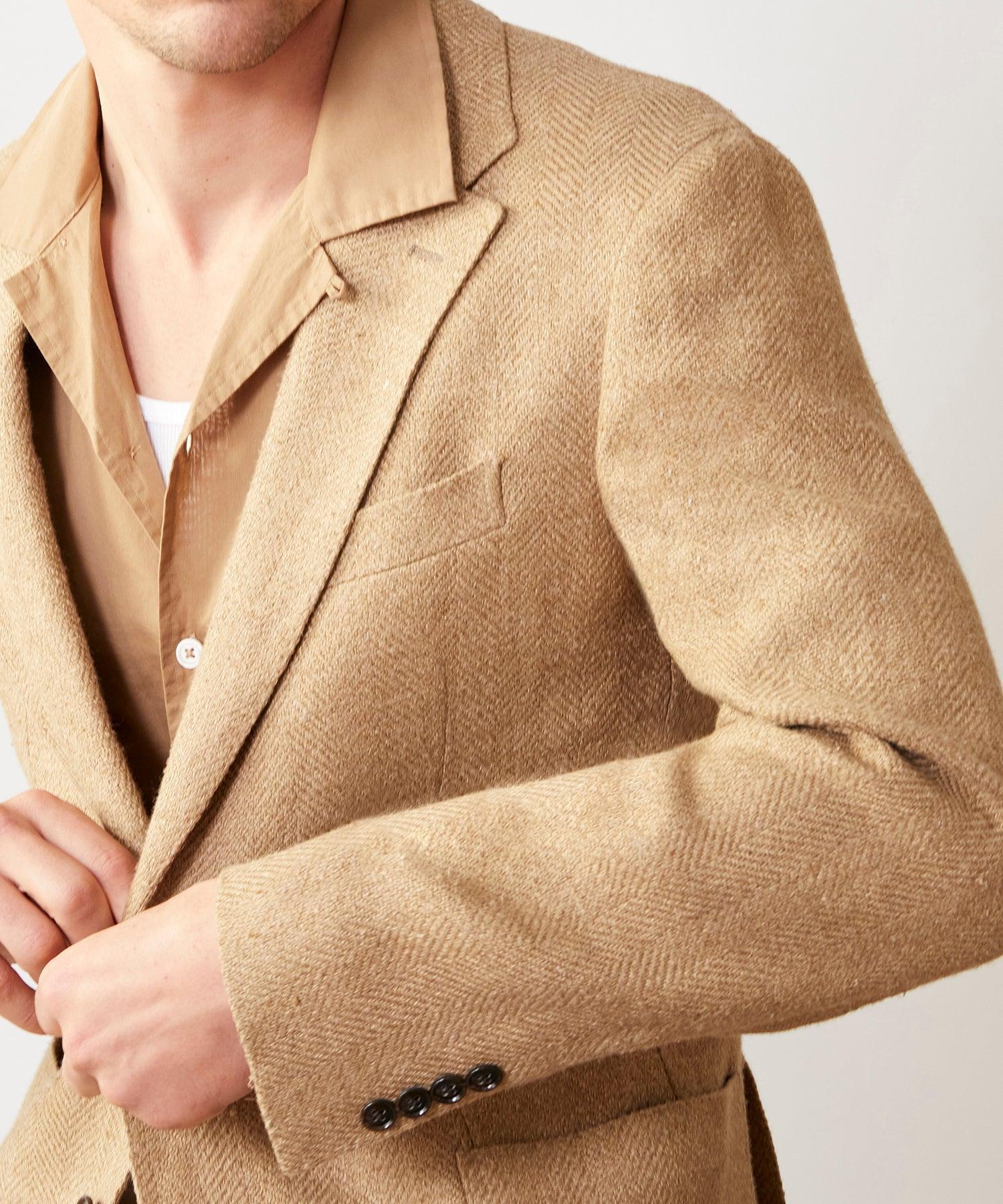 Italian Linen Silk Sport Coat in Burlap Product Image