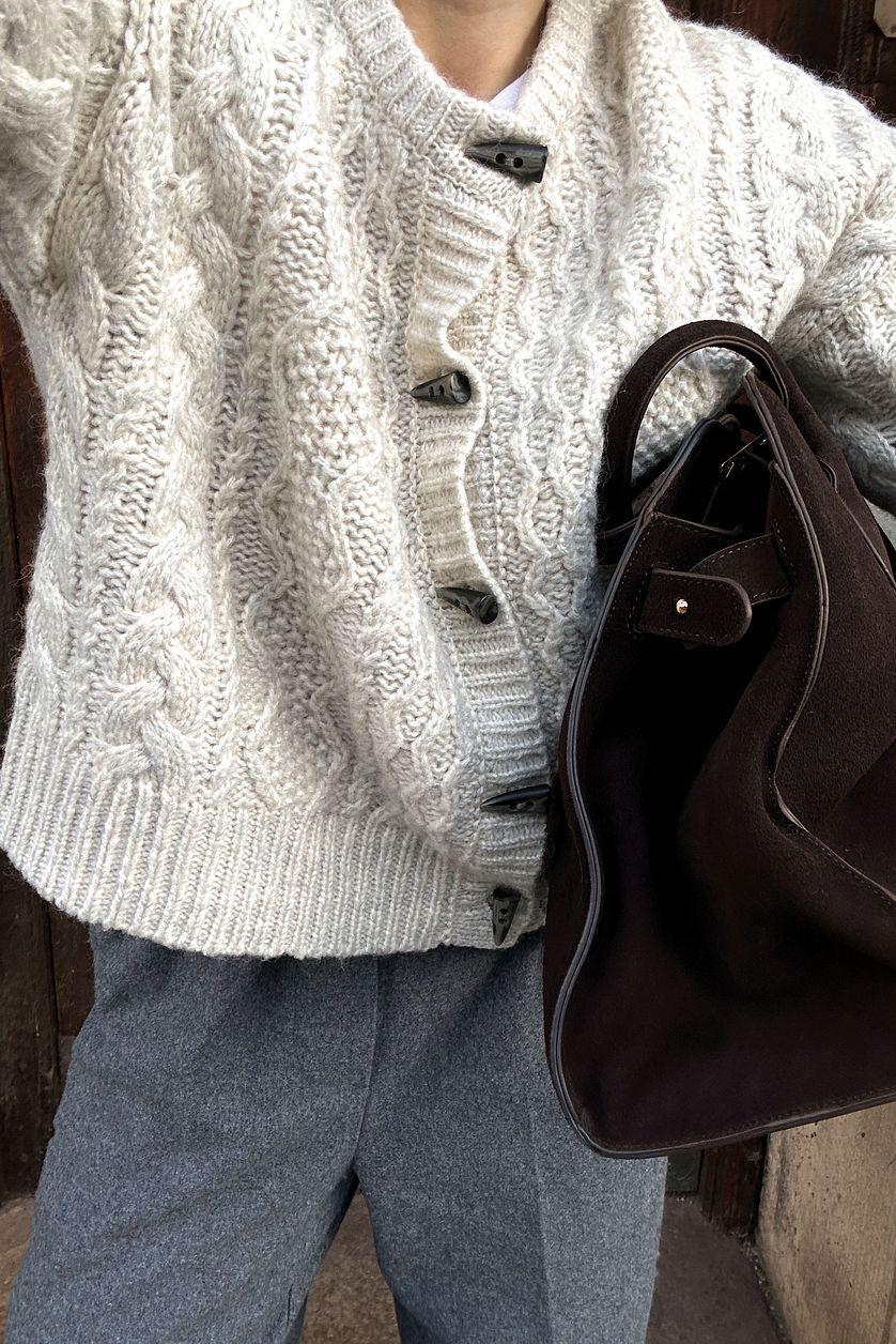 Knitted Cable Cardigan Product Image