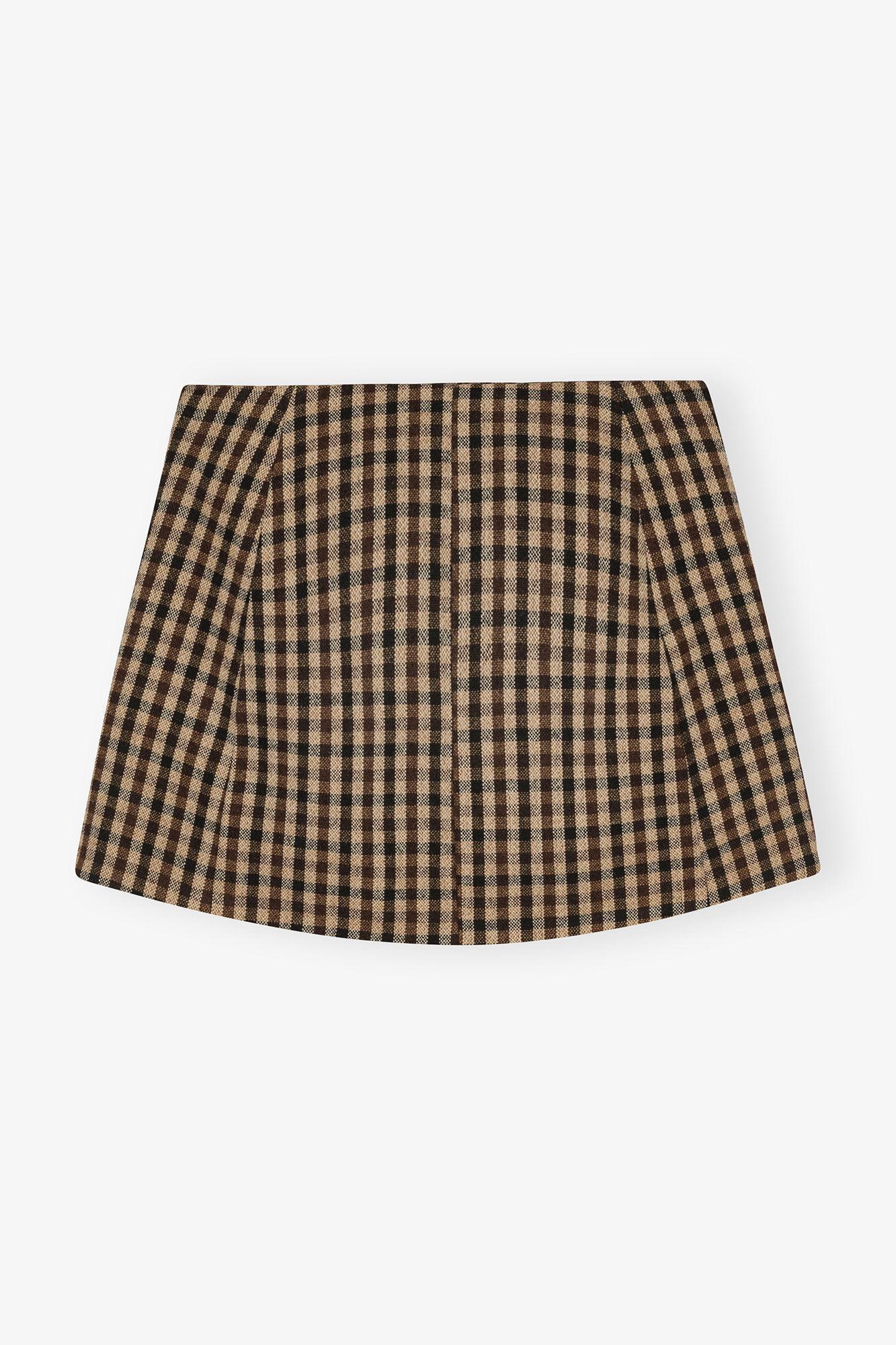 Check Wool Mini Skirt Product Image