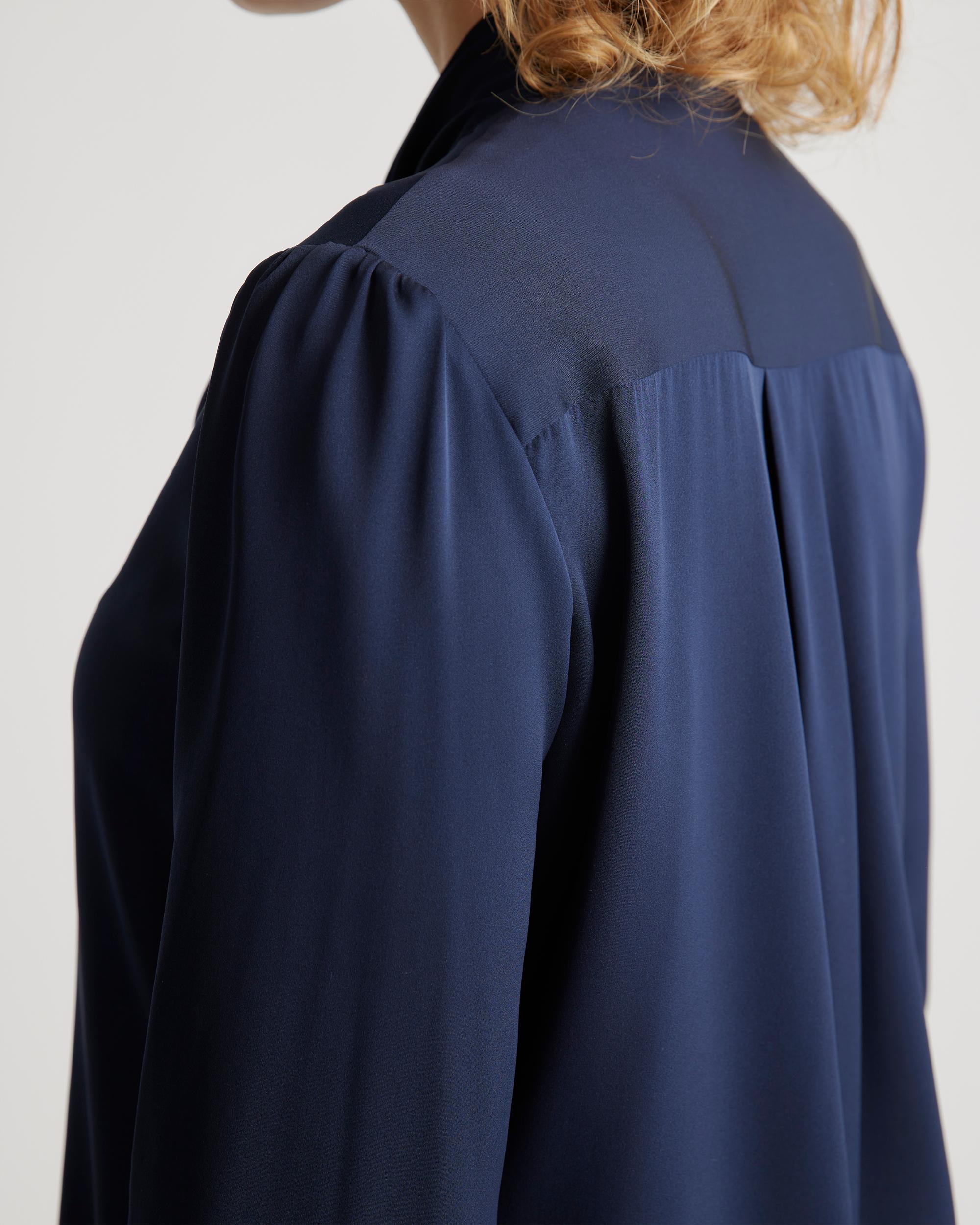Quince | Women's Washable Stretch Silk Tie Neck Blouse Product Image