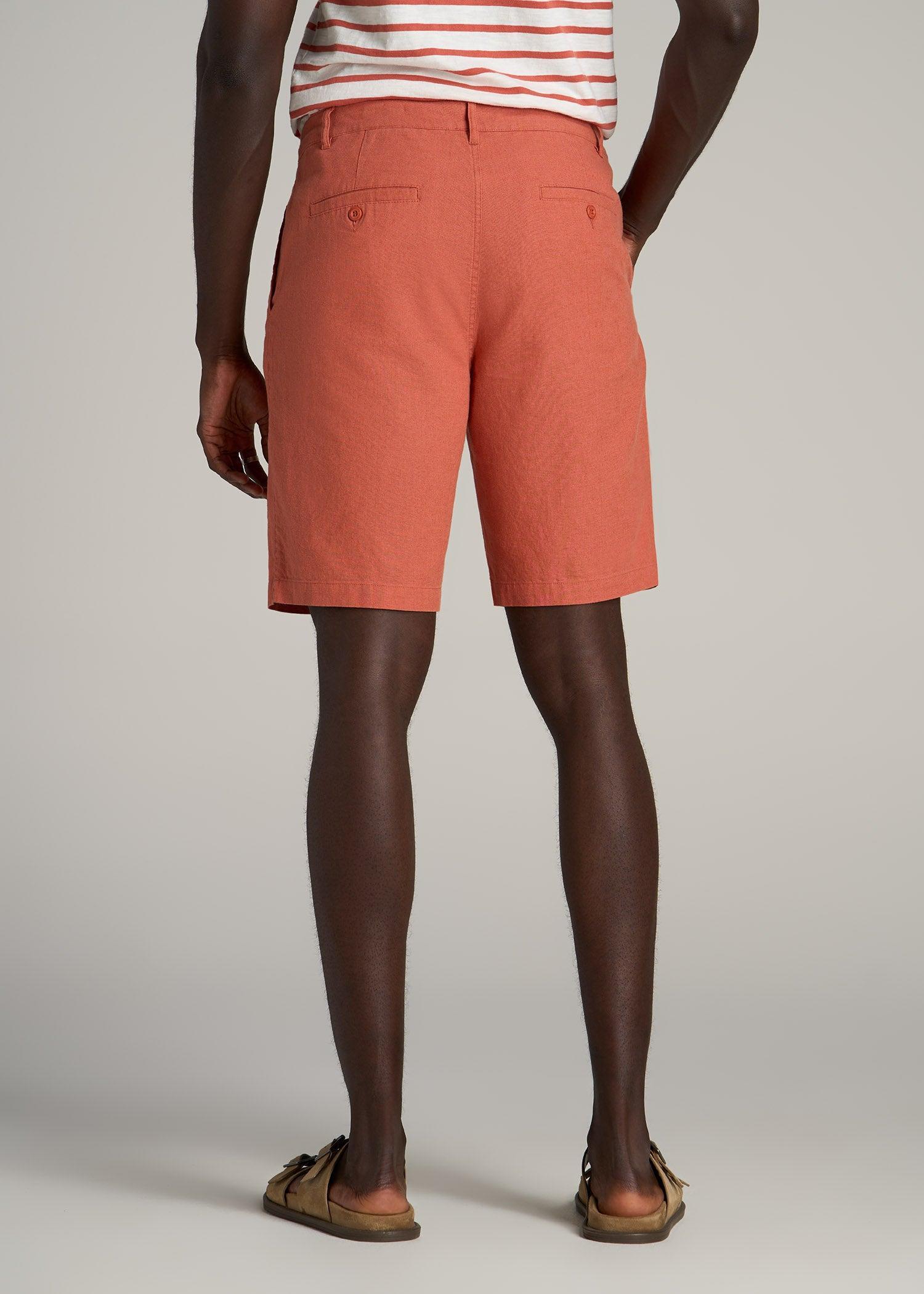 Linen Shorts For Tall Men in Driftwood Brown Product Image