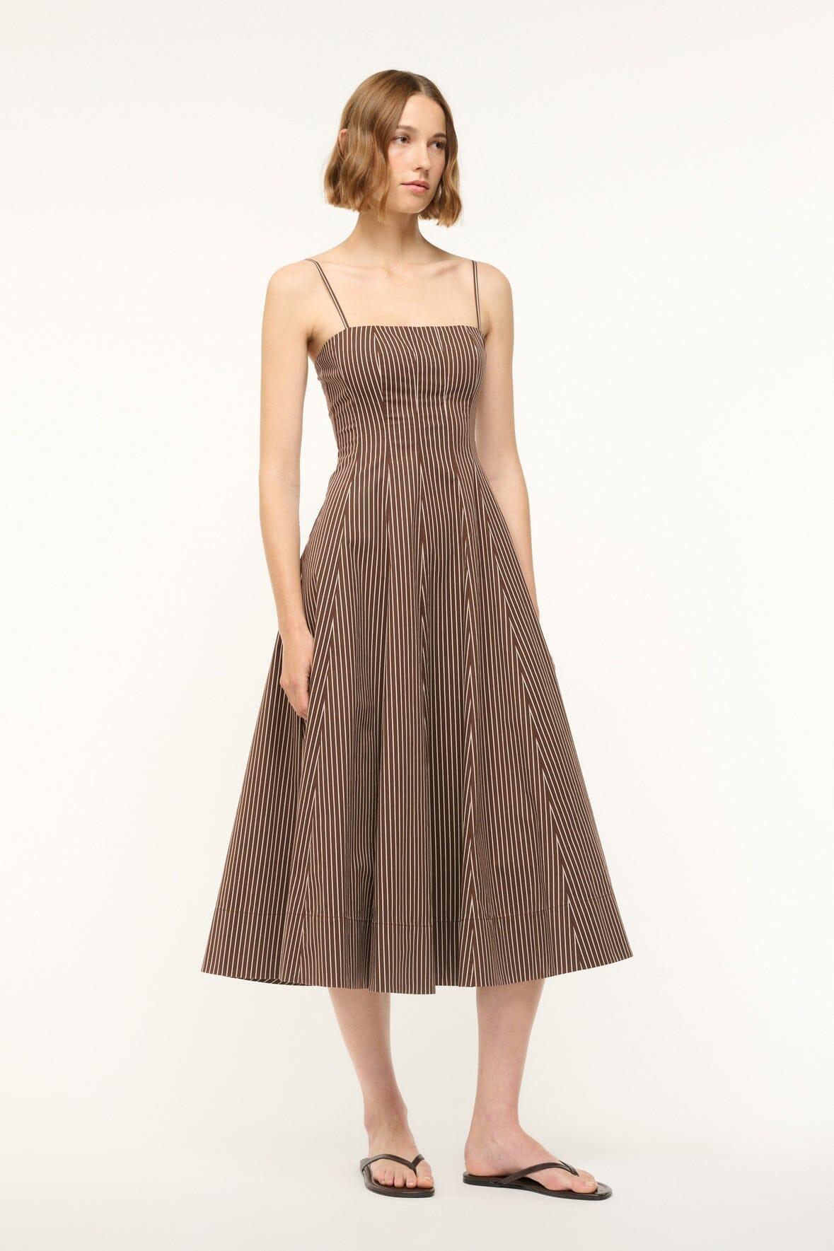 WYLIE DRESS | DARK OAK MICRO STRIPE Product Image