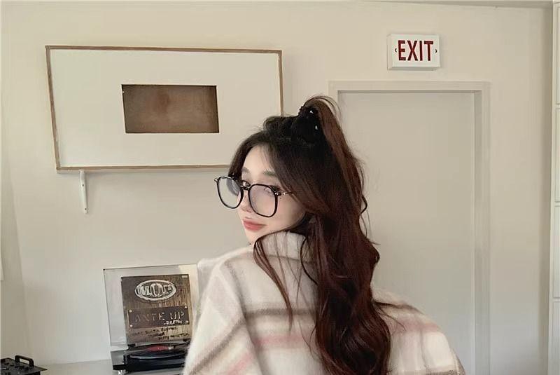 Collar Plaid Button Oversized Shacket Product Image