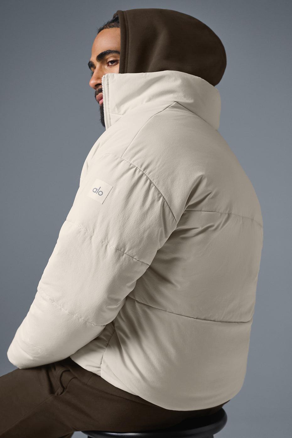 Alo Yoga | Stretch Woven Street Puffer Jacket Beige Product Image