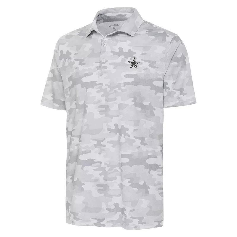 Men's Antigua White Dallas Cowboys Collide Tonal Star Polo, Size: Medium Product Image