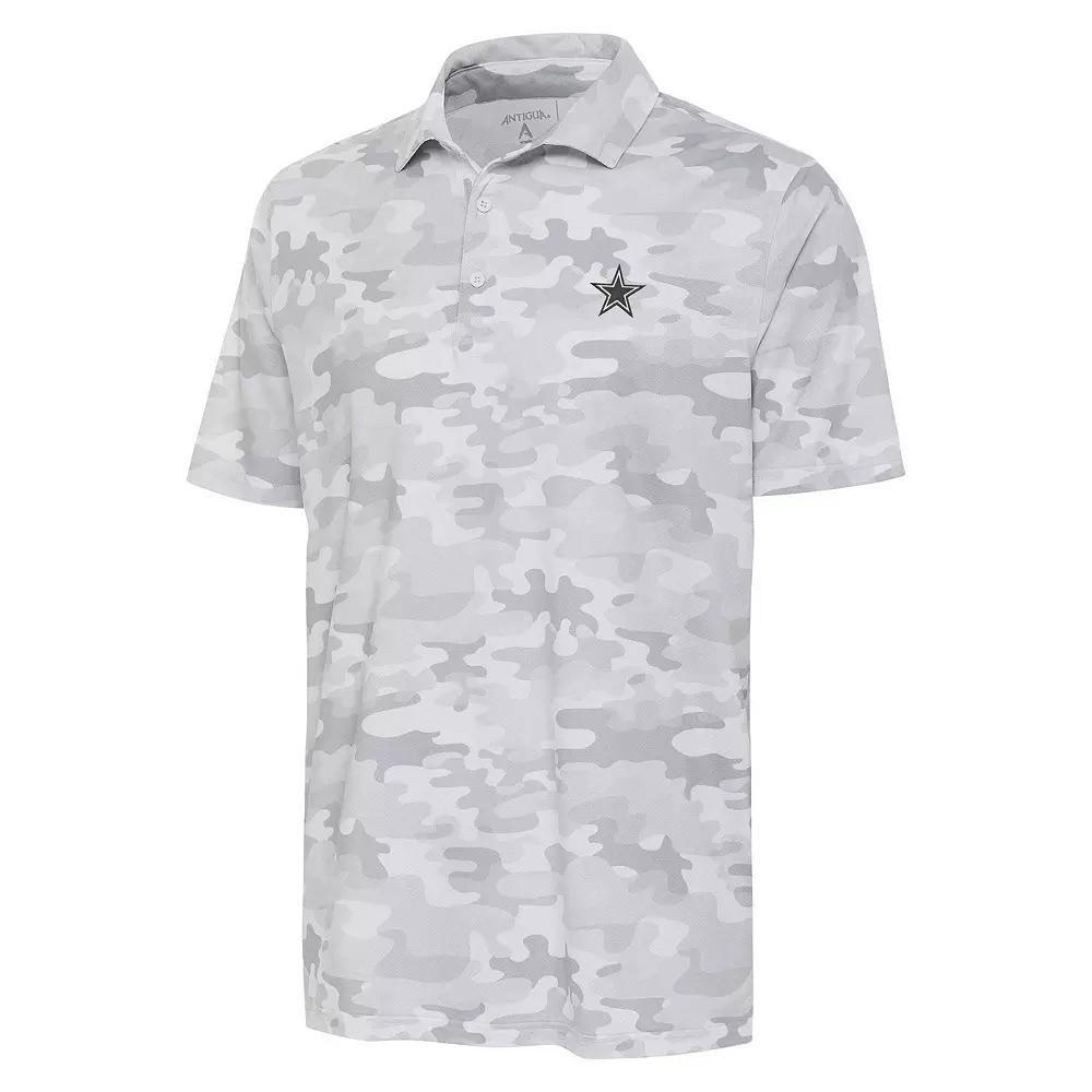 Men's Antigua White Dallas Cowboys Collide Tonal Star Polo, Size: Medium Product Image