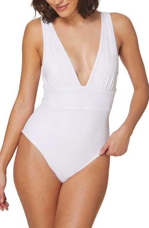 Andie Womens Mykonos Deep Plunge Neck One Piece Swimsuit Product Image