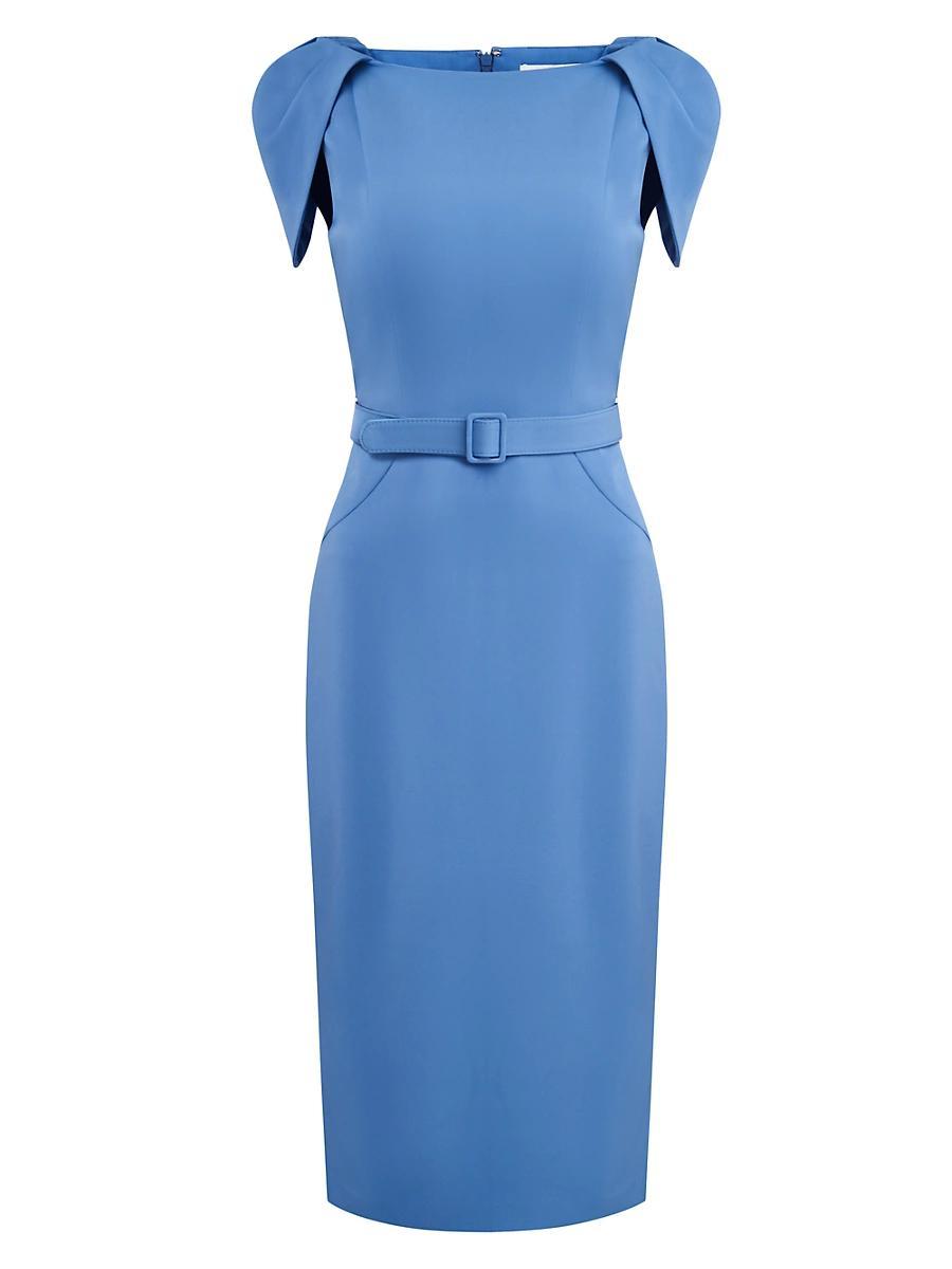 Womens Ivette Crpe Midi Cocktail Dress Product Image