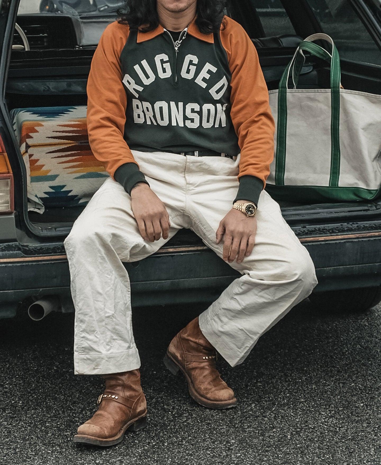Heavyweight Two-Tone Racing Jersey T-Shirt - Orange/Green Product Image