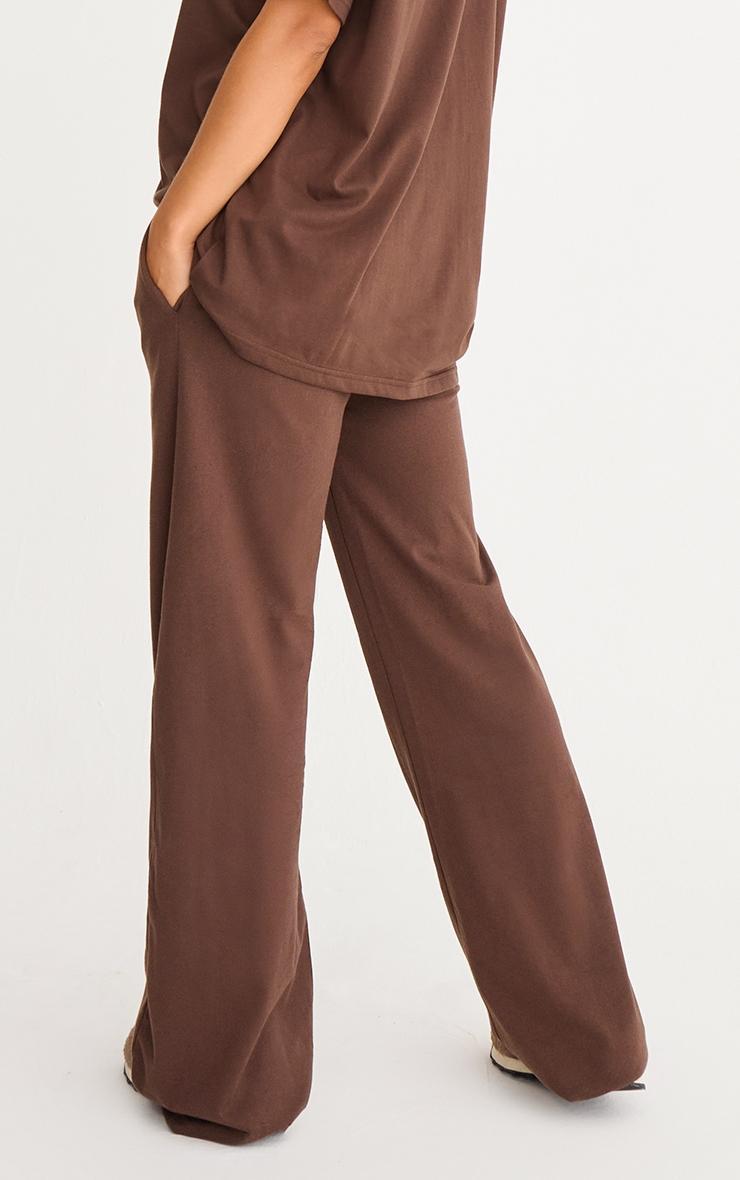 Tall Light Brown Luxe Rib Knit Wide Leg Pants Product Image