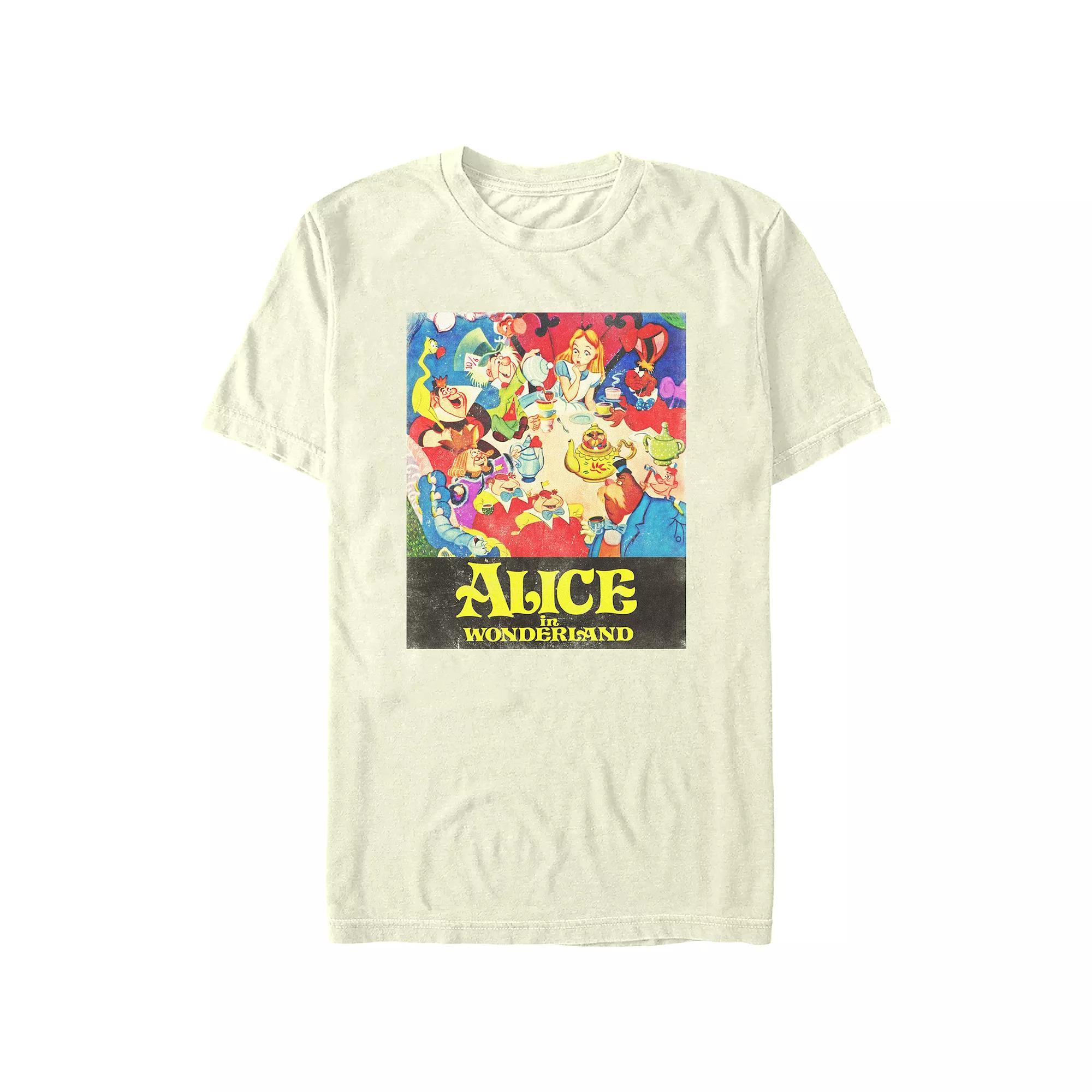 Disney's Alice In Wonderland Mad Tea Party Juniors' Boyfriend Graphic Tee, Women's, Size: Medium, Natural Product Image