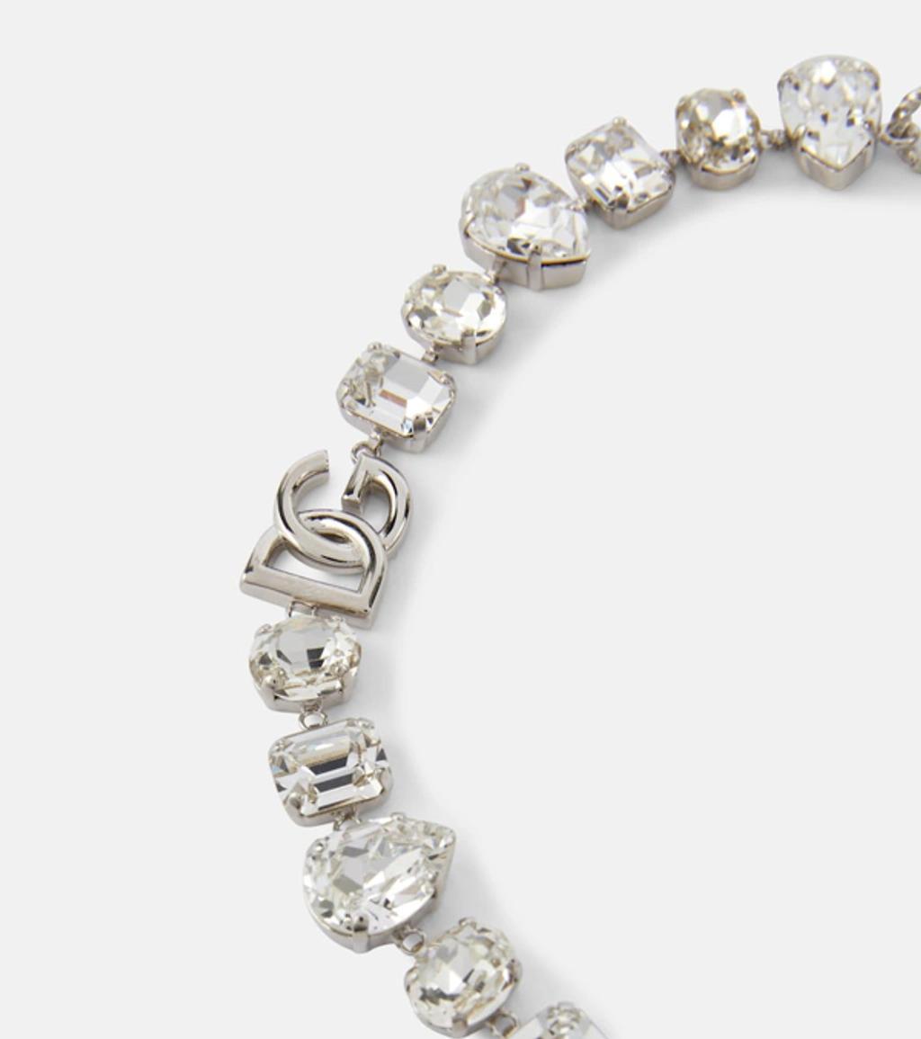 DOLCE & GABBANA Dg Crystal-embellished Bracelet In Argento/palladio Product Image