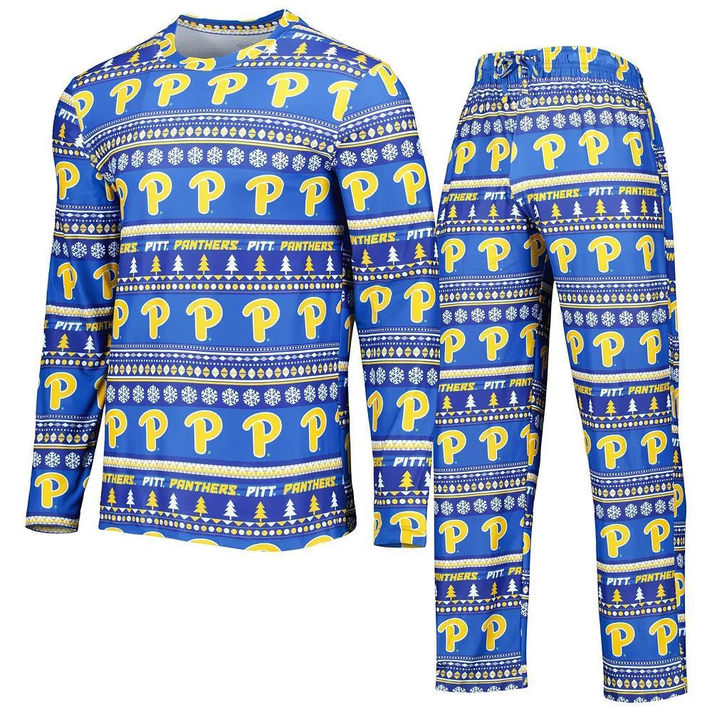 Men's Concepts Sport Royal Pitt Panthers Swivel Long Sleeve T-Shirt & Pants Sleep Set, Size: Small, Blue Product Image