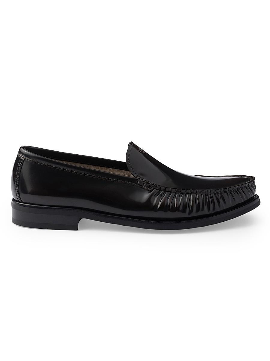 Mens Brushed Leather Loafers Product Image