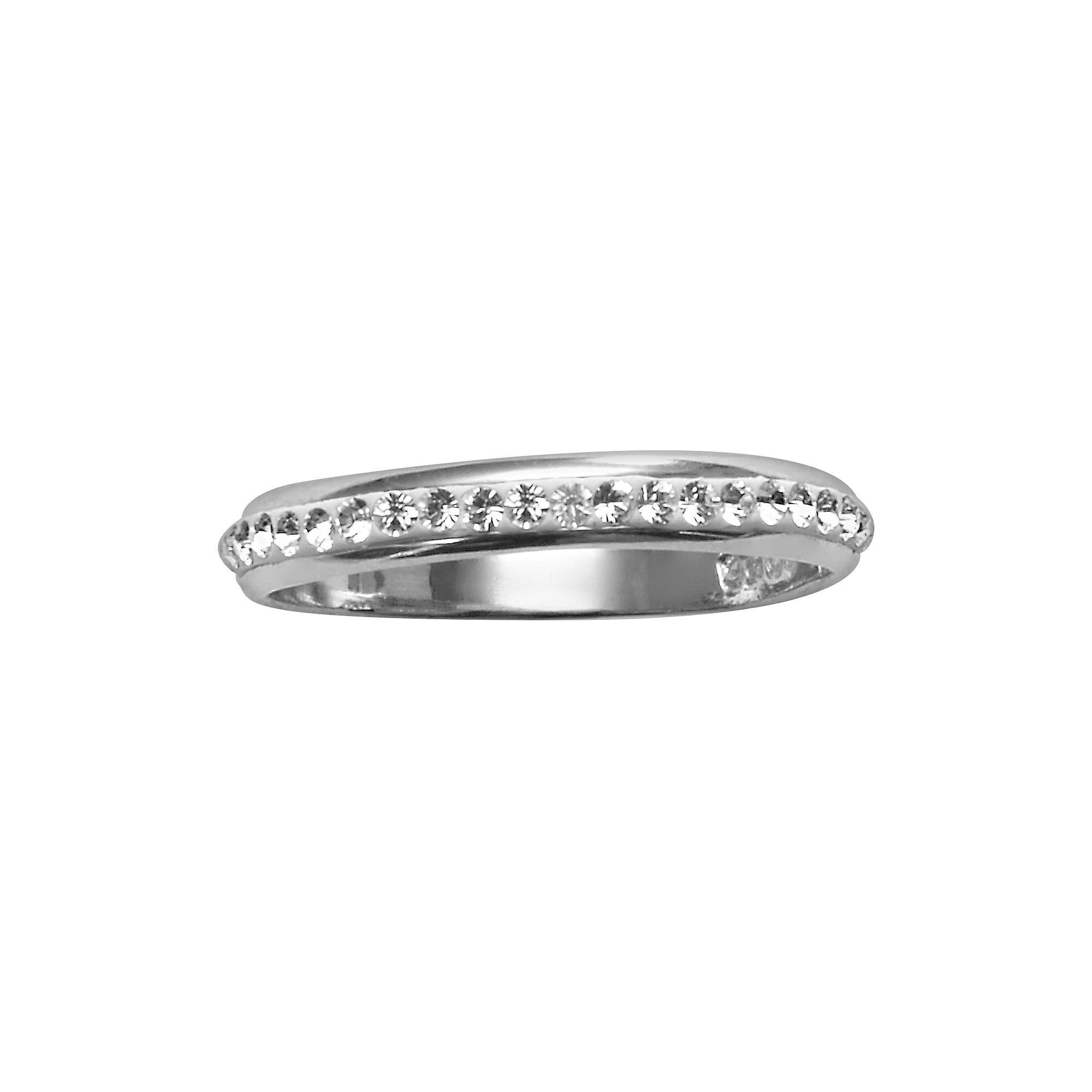 Sterling Silver Crystal Ring, Womens Product Image