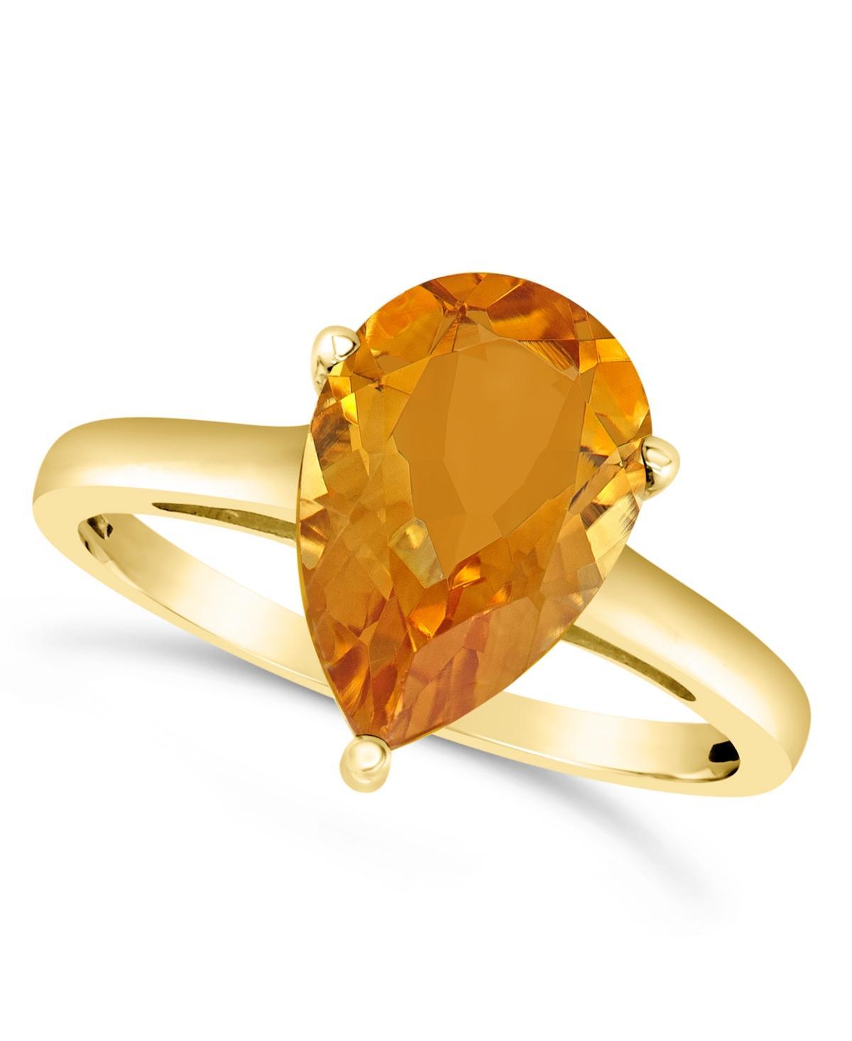 Alyson Layne 14k Gold Pear Cut Citrine Solitaire Ring, Women's, Size: 6 Product Image