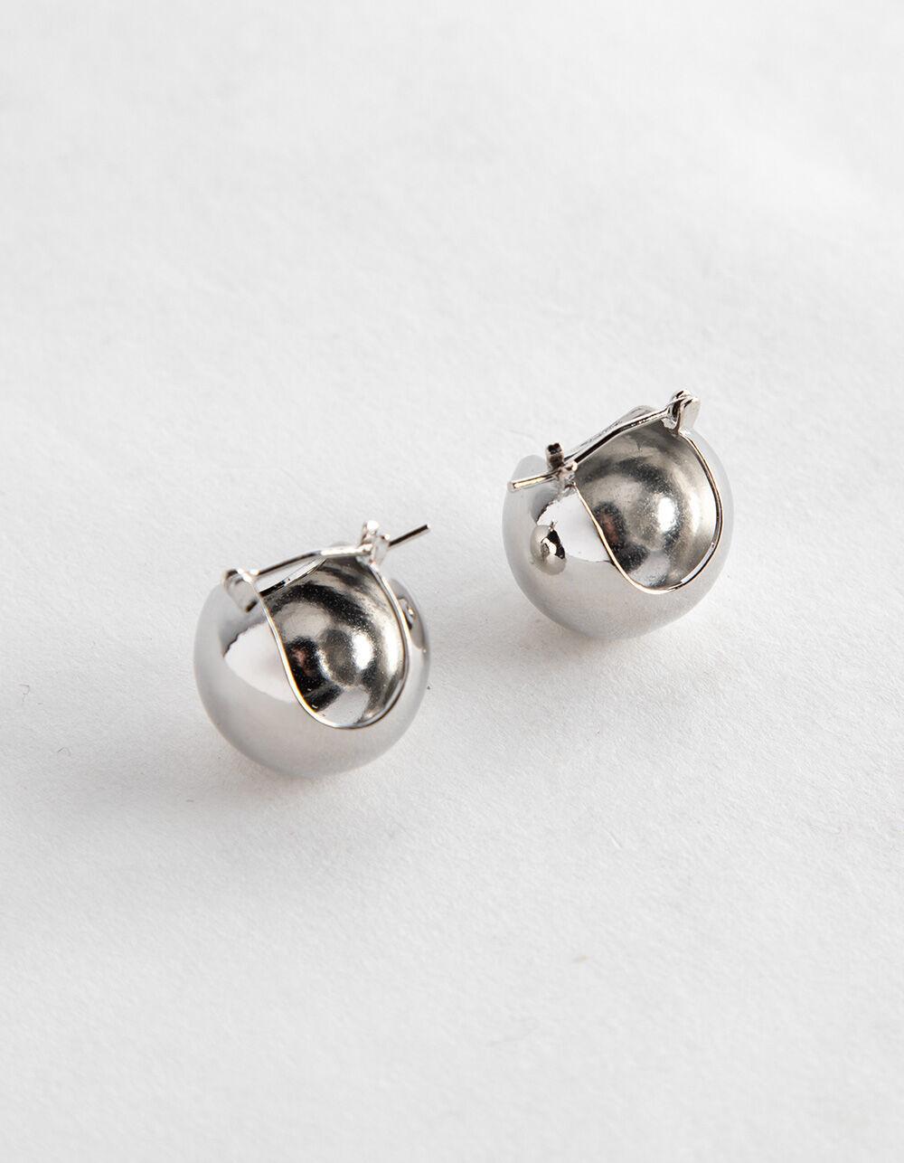 FULL TILT Chunky Hoop Earrings - SILVER Product Image