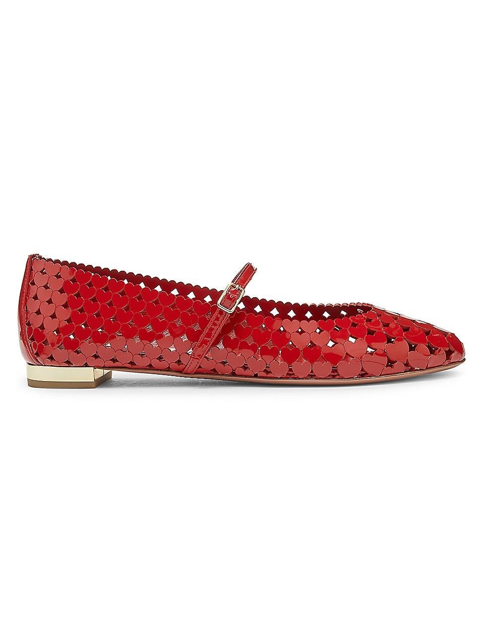 Womens Amourose Perforated Patent Leather Flats Product Image