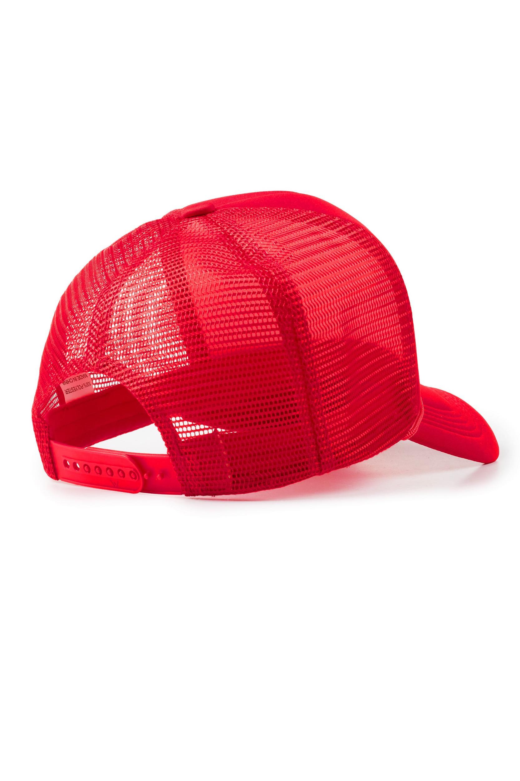 Drako Red/White Graphic Trucker Hat Male Product Image
