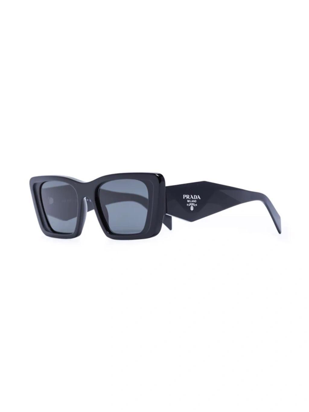 PRADA Oversized Rectangular-frame Sunglasses In Schwarz Product Image