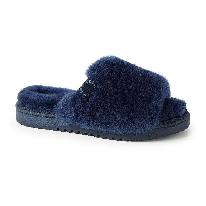Fireside by Dearfoams Cairns Genuine Shearling Women's Slide Slippers with Metallic Suede Trim, Size: 8, Natural Product Image