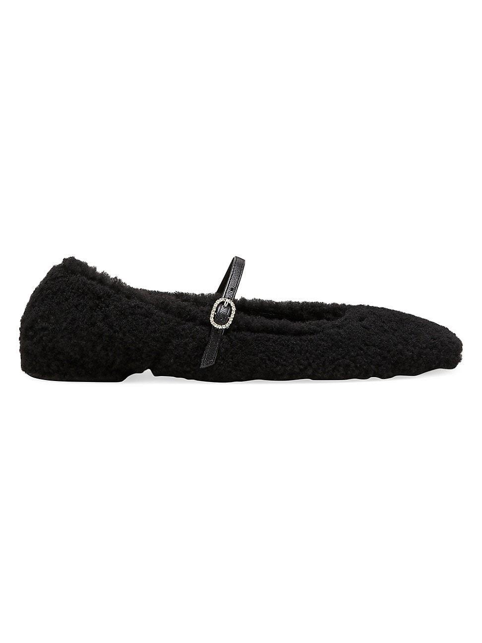 Stuart Weitzman Womens Lennox Shearling Flats Product Image