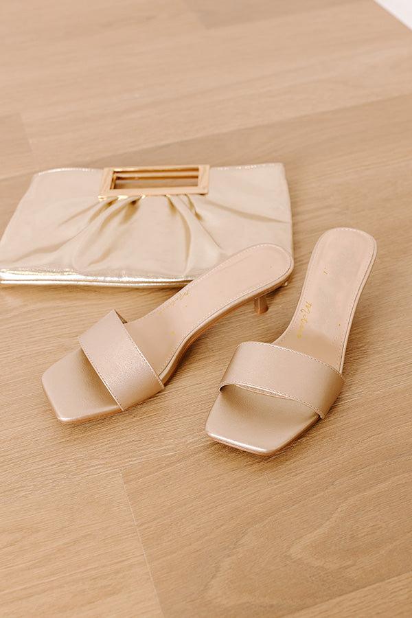 Capricorn Faux Leather Heel in Gold Product Image