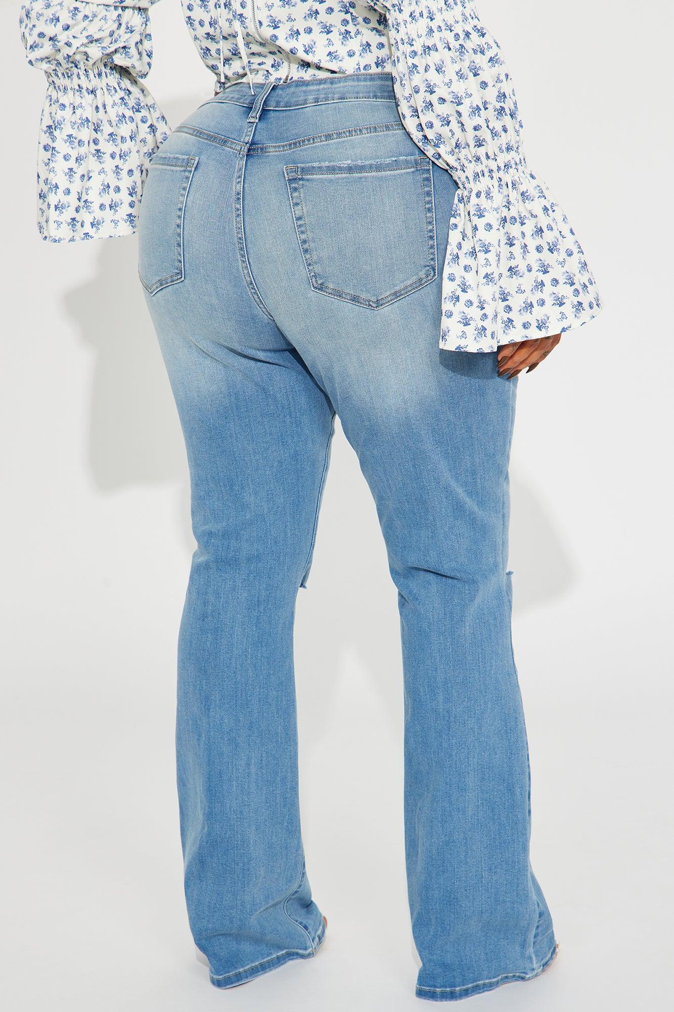 Pleasure Seeker Soft Stretch Flare Jeans - Medium Wash Product Image