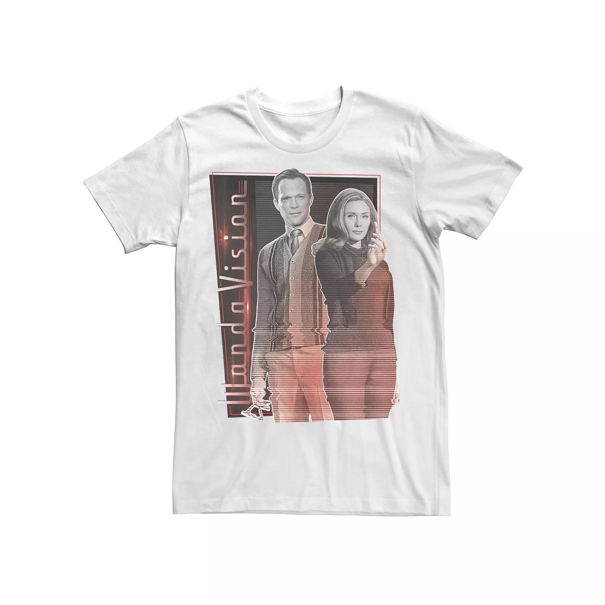 Big & Tall Marvel WandaVision Wanda & Vision Glitch Portrait Tee, Men's, Size: 3XLT, White Product Image