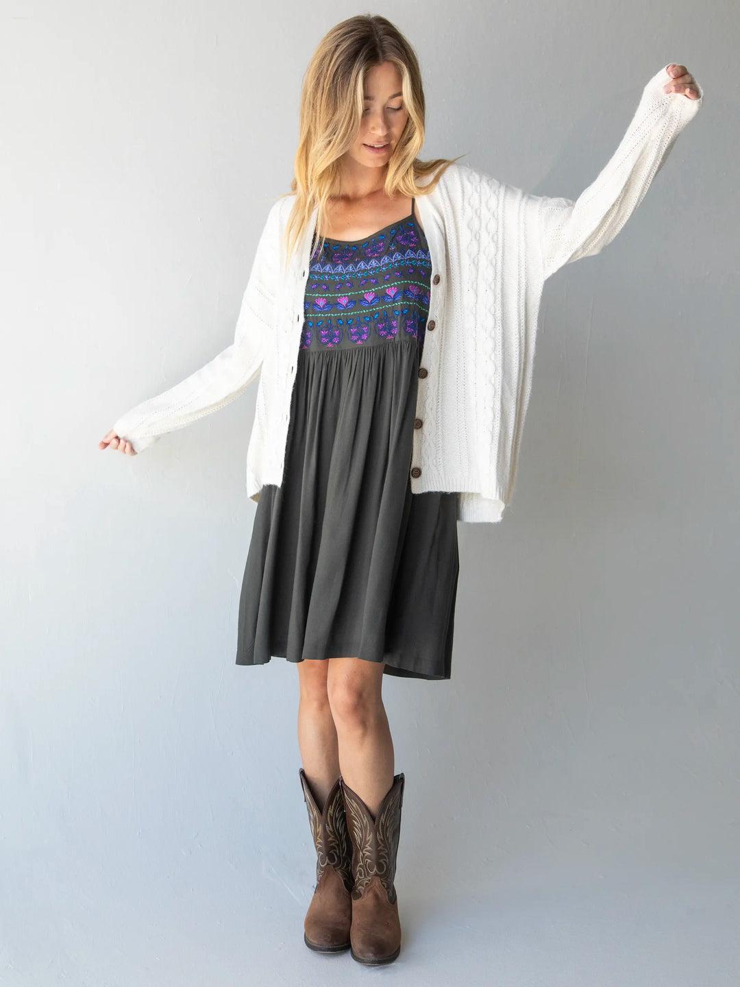 Sara Embroidered Mini Dress Product Image
