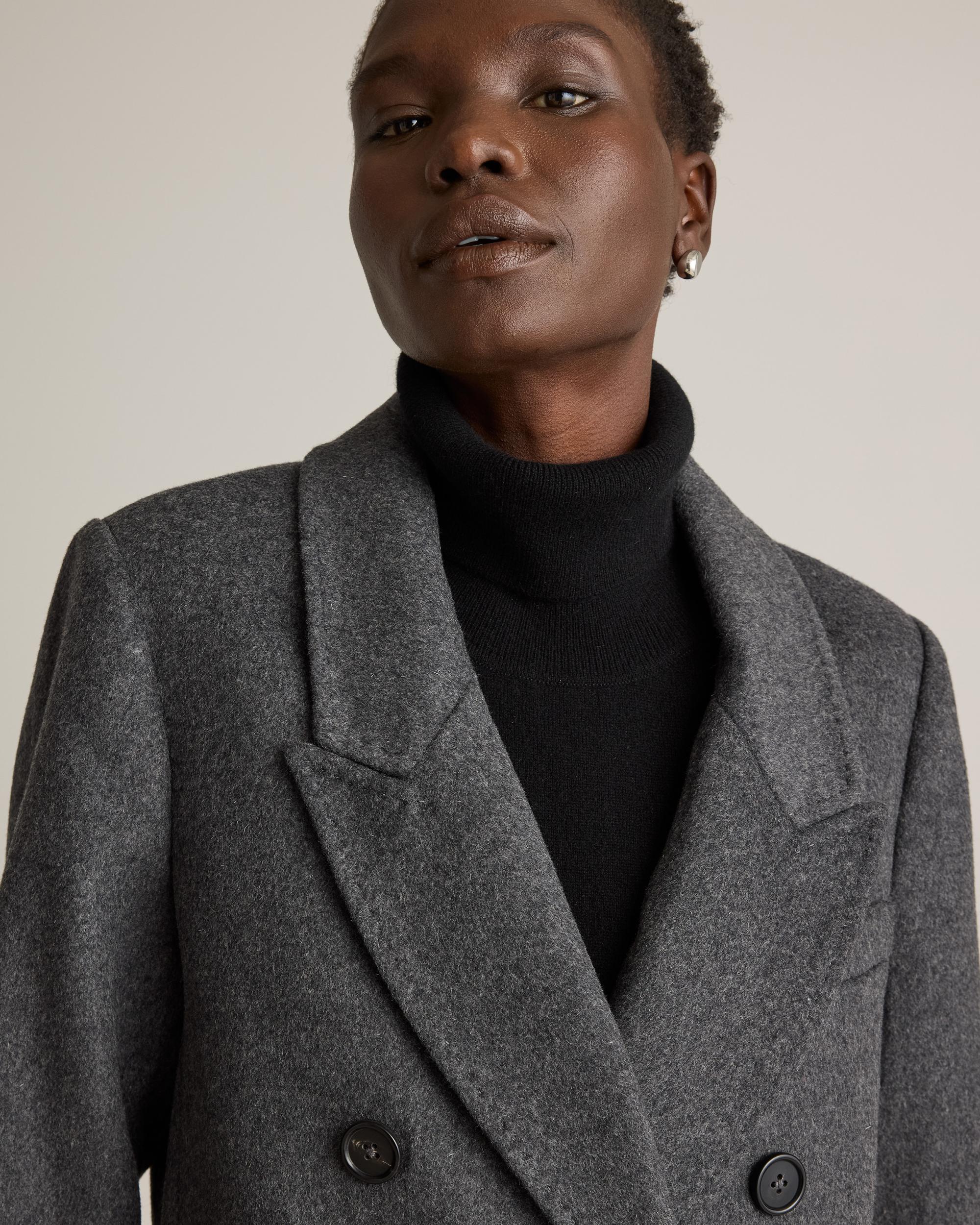Quince | Women's Italian Wool Double-Breasted Coat Size XL, Wool/Nylon Product Image