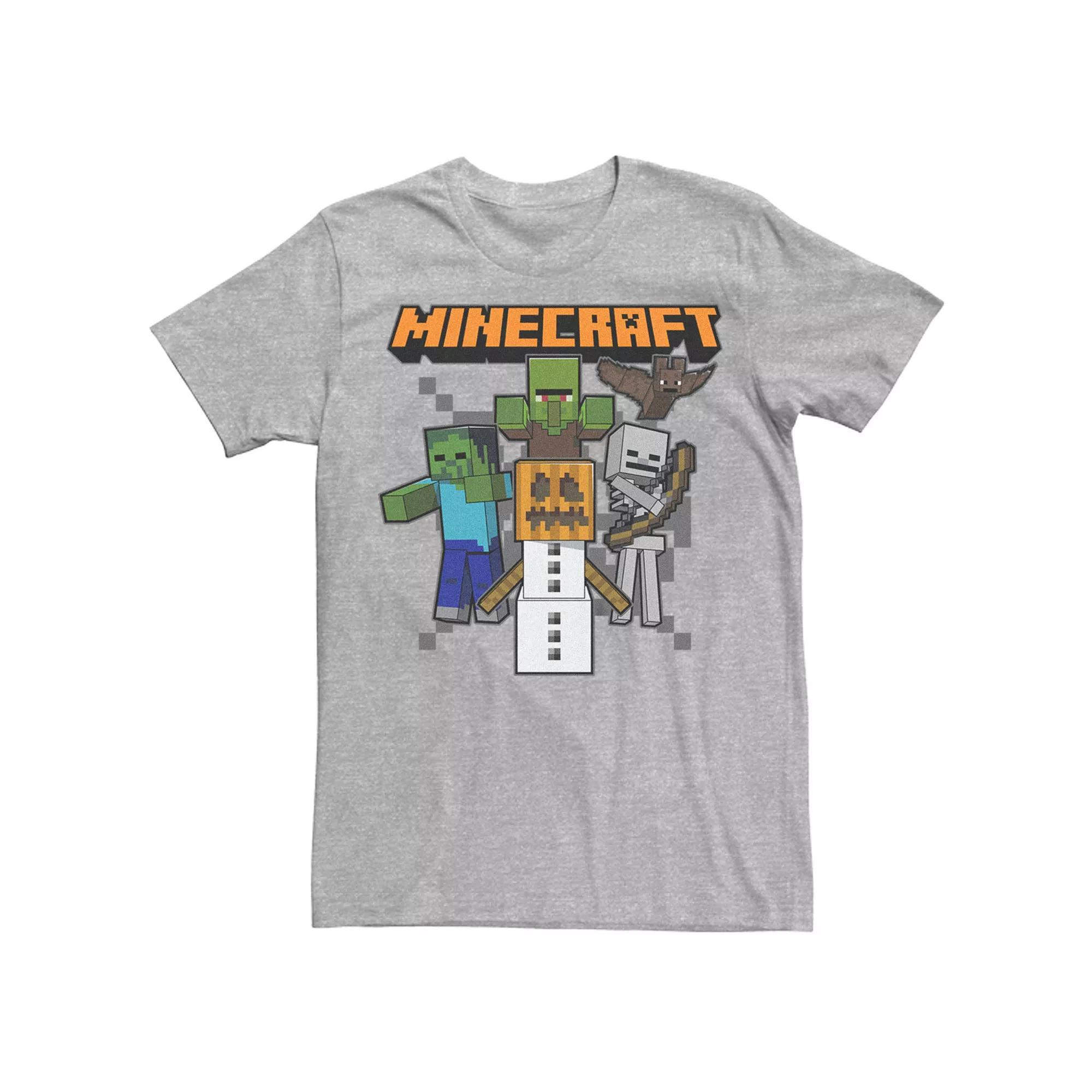 Big & Tall Minecraft Halloween Characters Halloween Graphic Tee, Men's, Size: XXL Tall, Athletic Grey Product Image