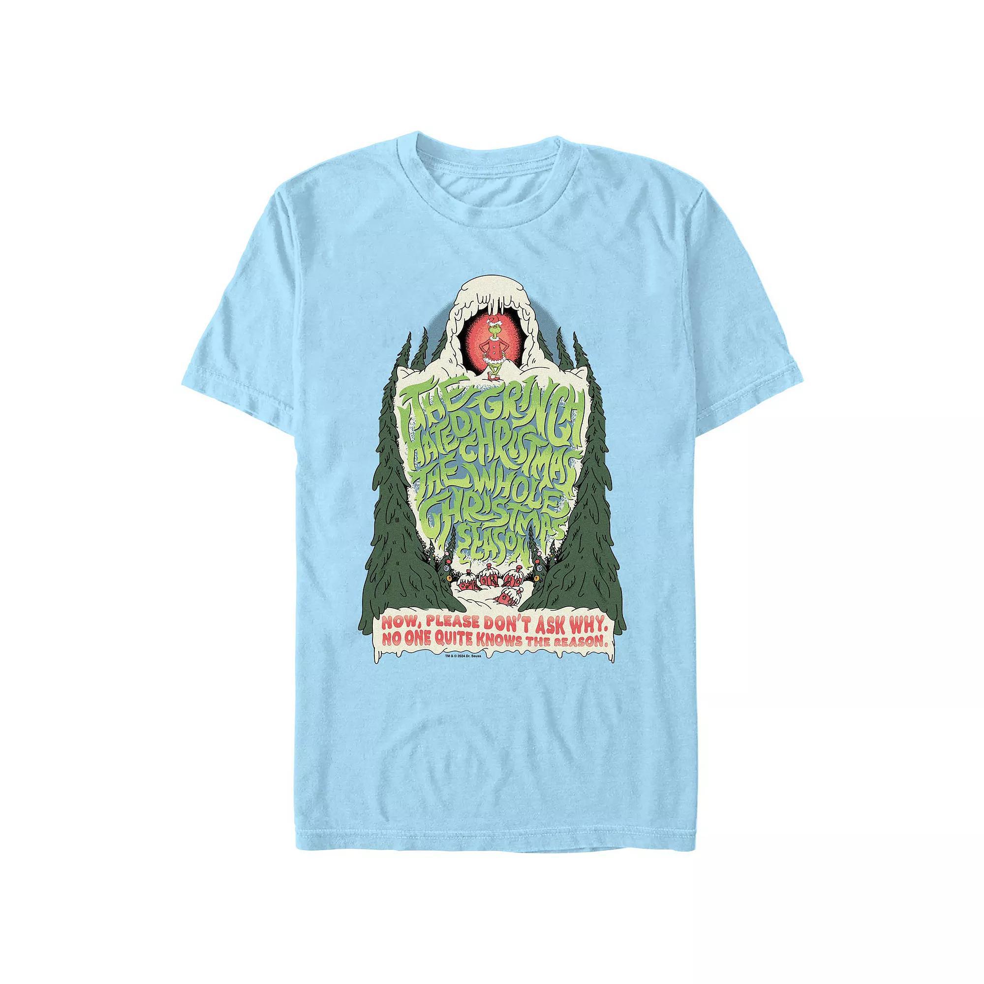Big & Tall Dr. Seuss Grinch Hated Christmas Graphic Tee, Men's, Size: XXL, Light Blue Product Image