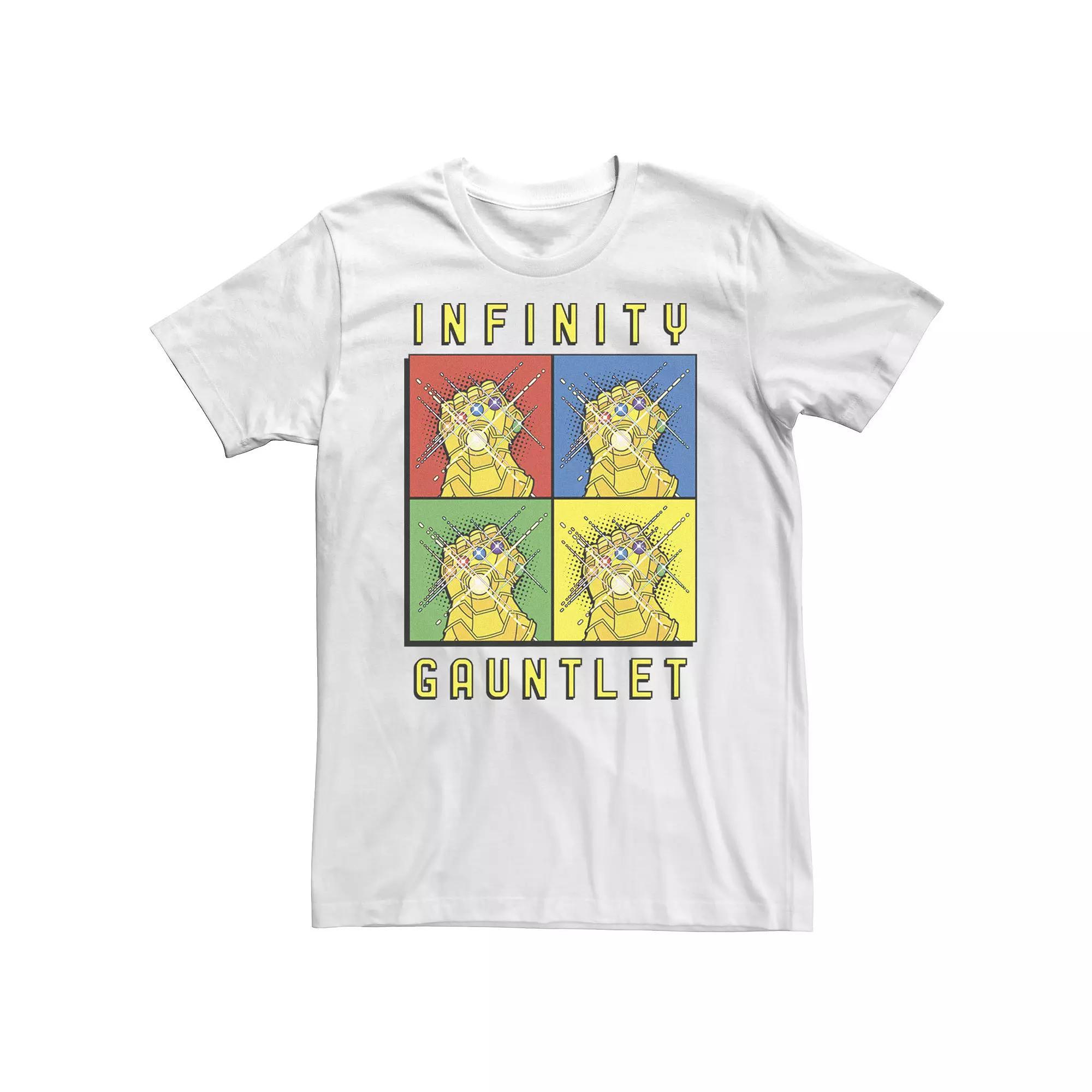 Big & Tall Marvel Avengers Infinity Gauntlet Pop Art Box Up Tee, Men's, Size: 4XLT, White Product Image