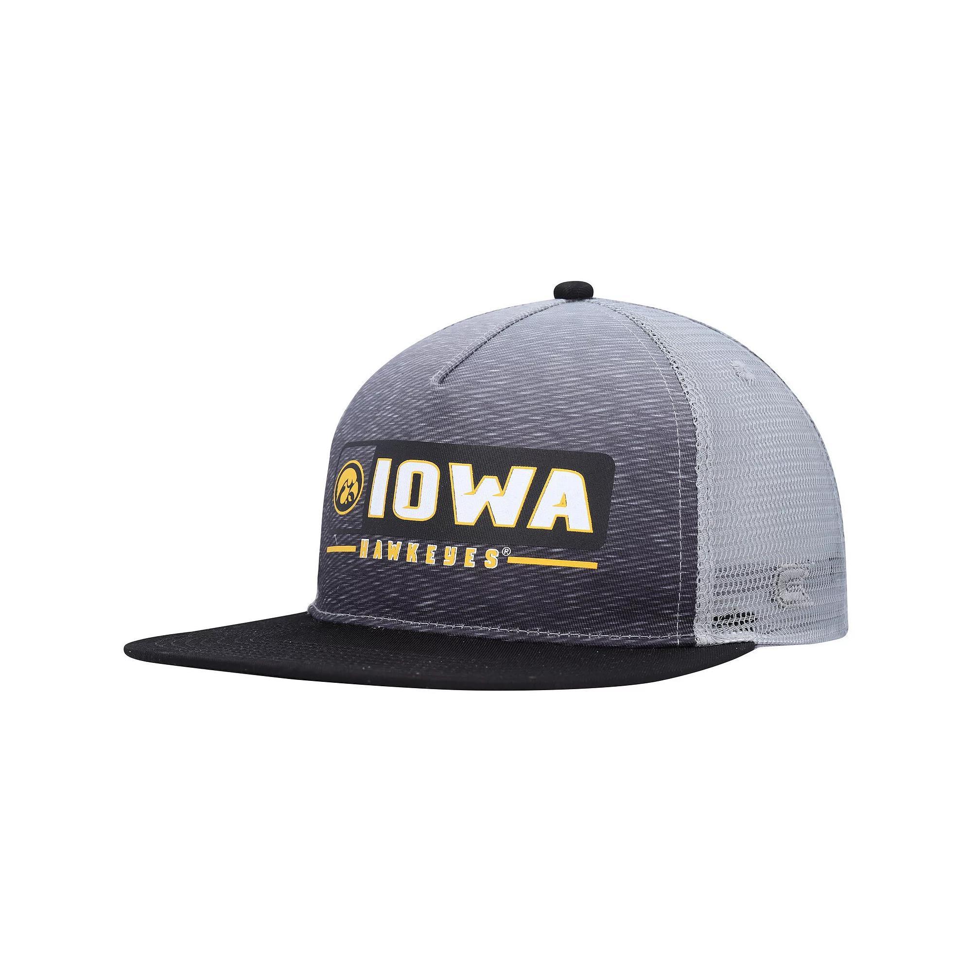 Men's Colosseum  Black/Gray Iowa Hawkeyes Snapback Hat Product Image