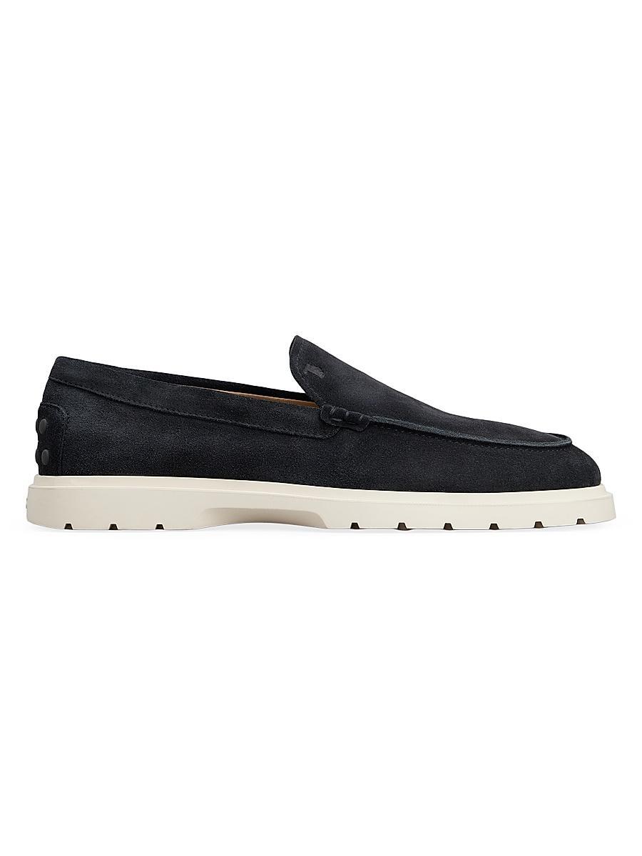 Mens Suede Round-Toe Loafers Product Image