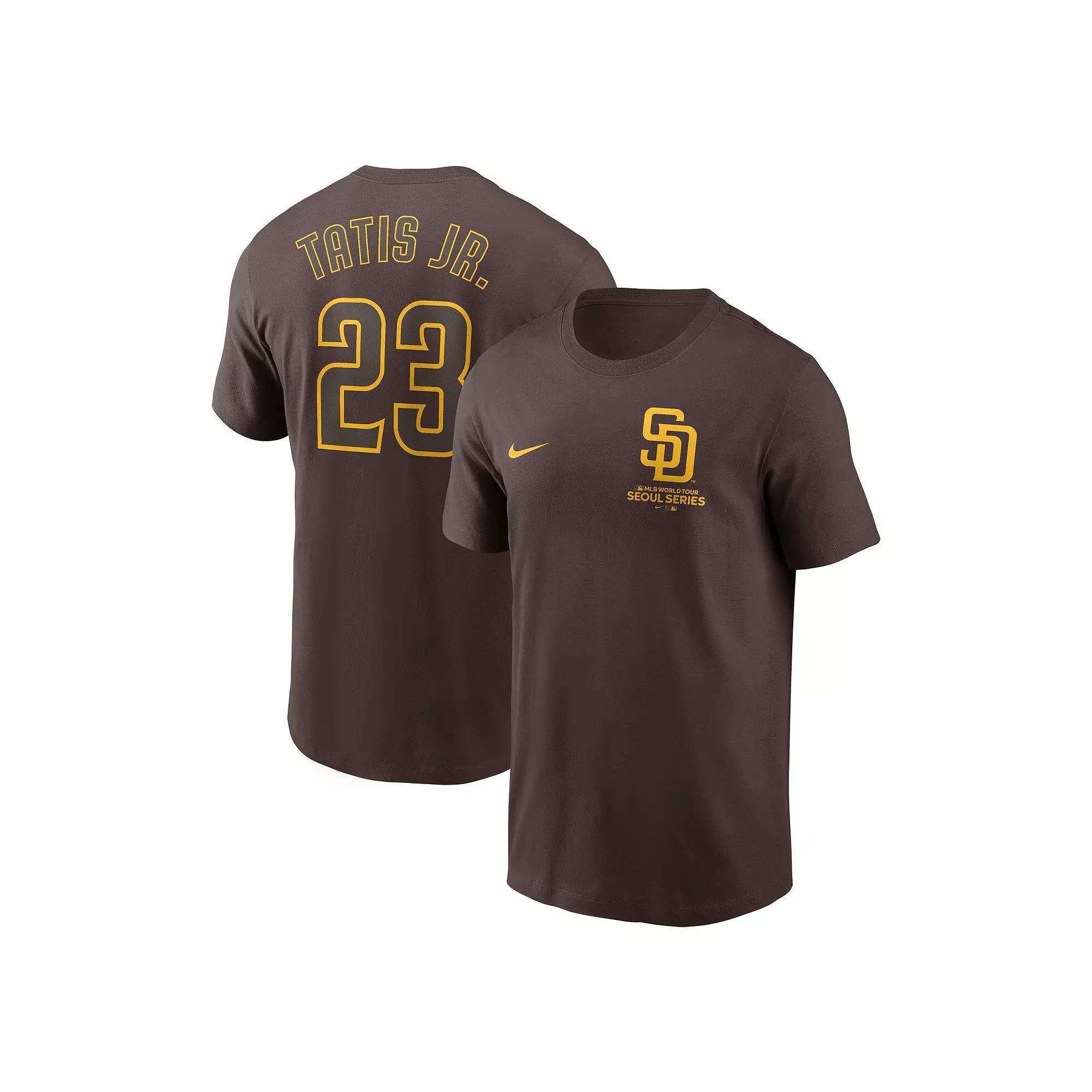 Men's Nike Fernando Tatis Jr. Brown San Diego Padres 2024 MLB World Tour Seoul Series Name & Number T-Shirt, Size: Large Product Image