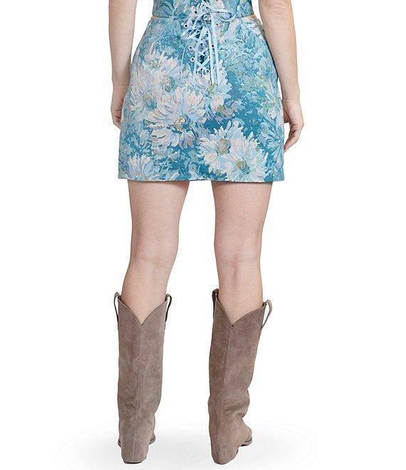 Stevie by Steve Madden Brocade Lace Floral Print Mini Skirt Product Image