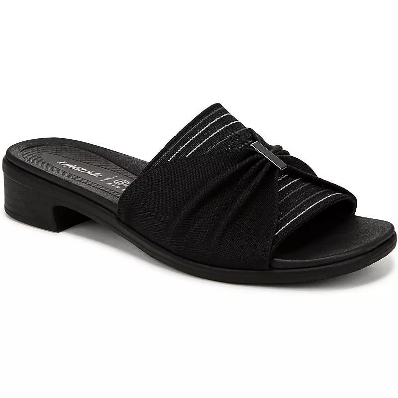 LifeStride Paradise Women's Slide Sandals, Size: 7 Wide, Black Product Image