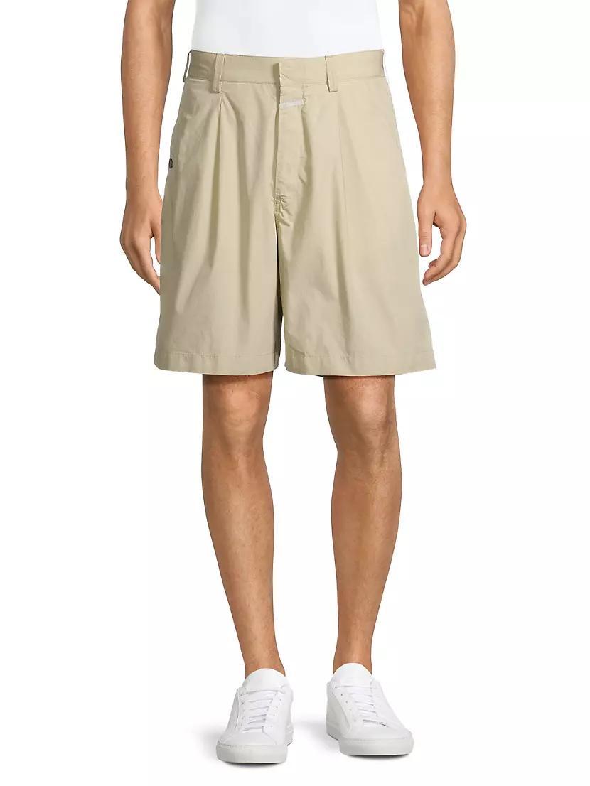 Pleated Cotton Shorts Product Image