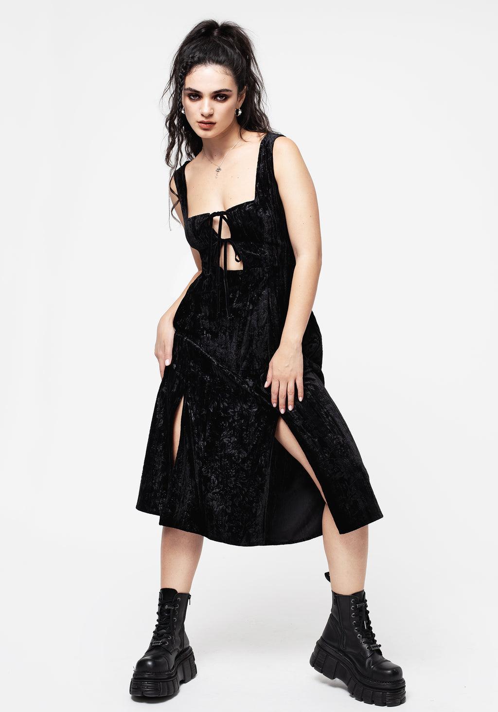 Maggie Tie Front Apron Midi Dress Product Image