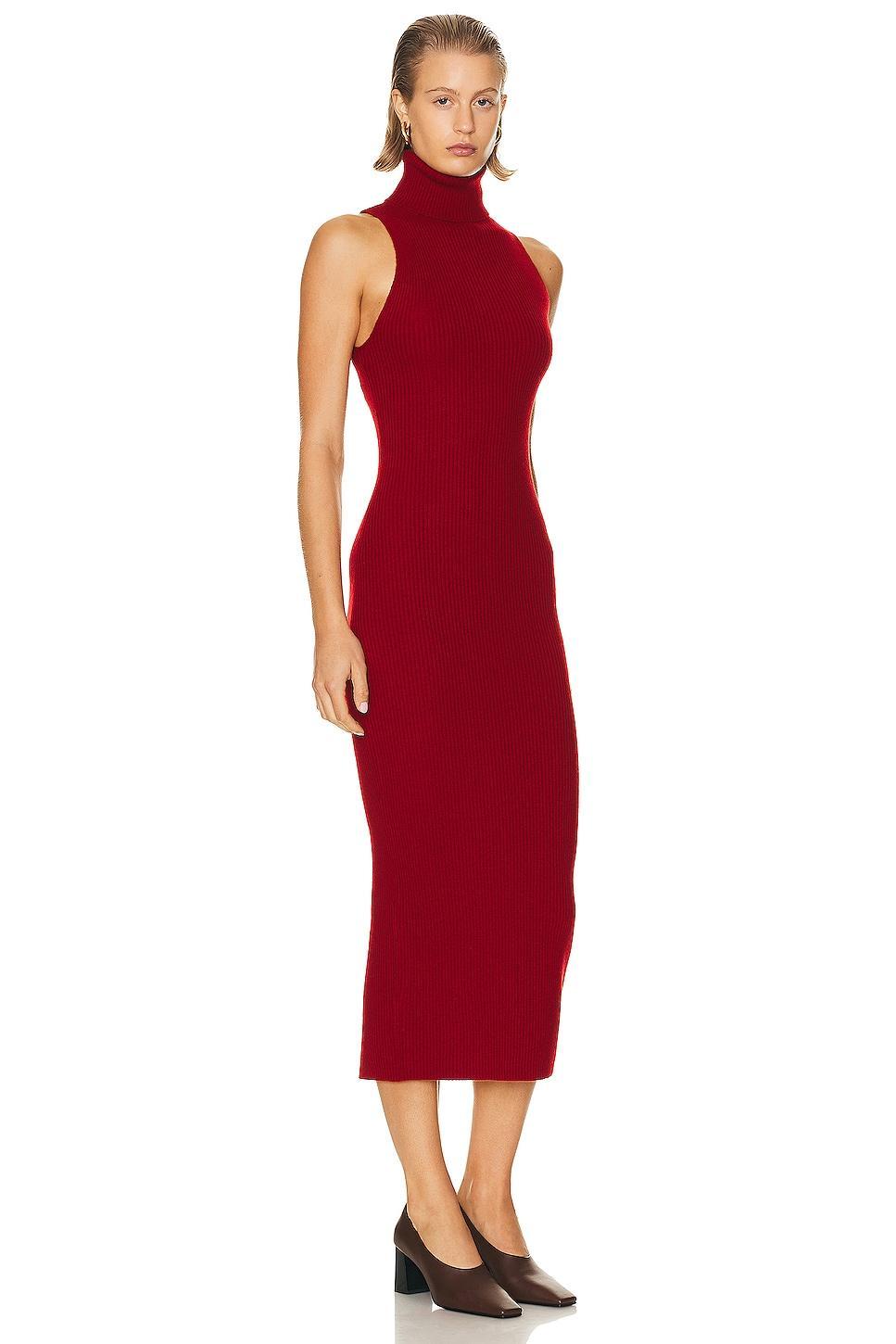 Rib Sleeveless Turtleneck Sweater Dress Enza Costa Product Image
