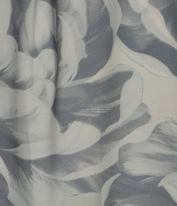Calvin Klein Floral Printed Matte Jersey Pleated Crew Neck Sleeveless Cami Product Image