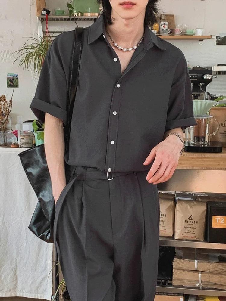 RT No. 18111 COLLAR SHIRT & PLEATED STRAIGHT PANTS Product Image