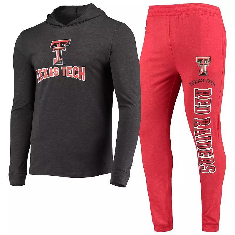 Men's Concepts Sport Red/Heather Charcoal Texas Tech Red Raiders Meter Long Sleeve Hoodie T-Shirt & Jogger Pajama Set, Size: Small Product Image